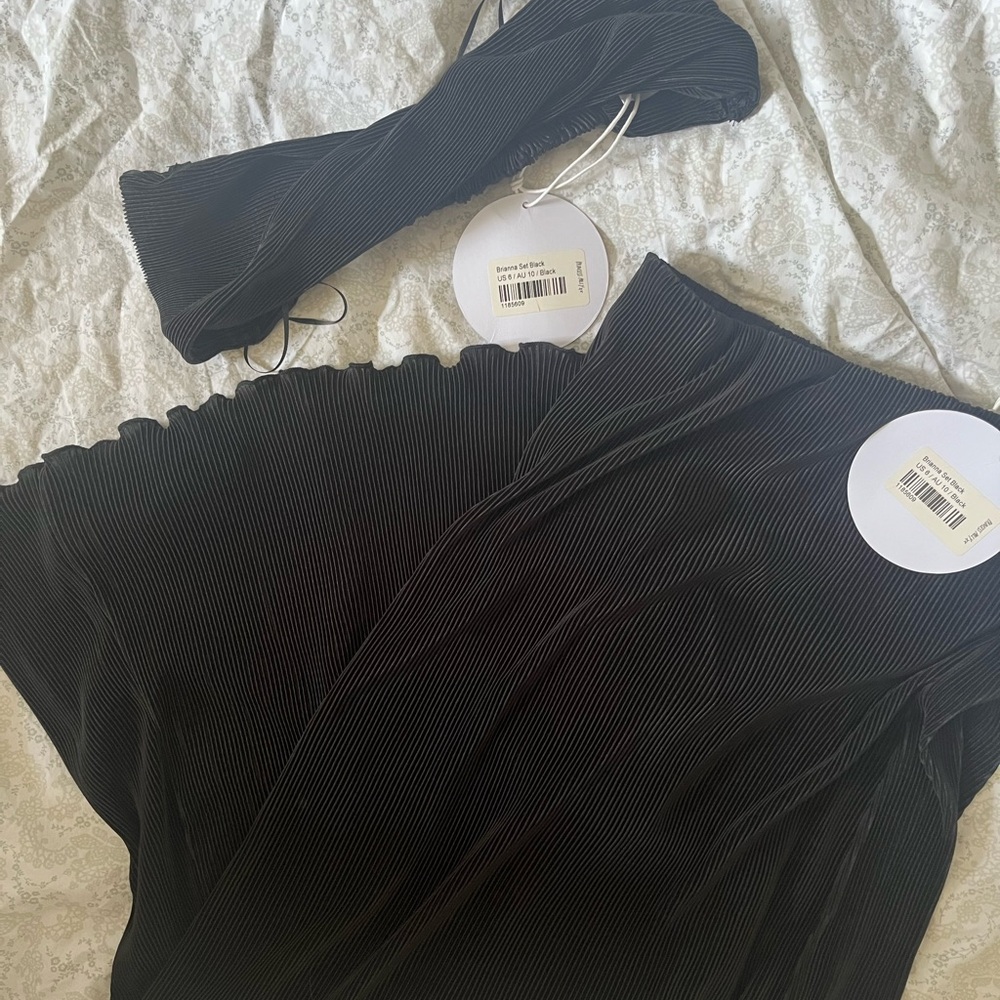 Black Pleated Skirt and bandeau set
